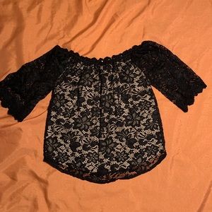 Umgee USA Crochet Black Sheer Stormy Top Size Small NWT 42.95